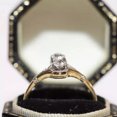 thumbnail image 3 of Lakshya Jewel LLC Art Deco Vintage Round Cut CZ 14K Yellow White Gold Finish Engagement Ring, 3 of 5