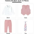 thumbnail image 3 of SANMIO Toddler Boy Suit Baby Boy Church Clothes Formal Dress Baptism Outfit Sets Shirt+Tie+Vest+Pants Kids Tuxedo 1-5T Boys Wedding Clothes, 3 of 7