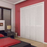 Kimberly Bay Louvered Paintable Wood Bi-Fold Door, 23 lbs