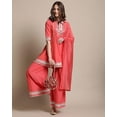 thumbnail image 4 of Rajnandini Women's Pure Cambric Cotton Embroidered Kurta Set With Dupatta (JOPLVL253-M_Peach_M), 4 of 5