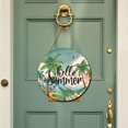thumbnail image 7 of Ymaotrade Wooden Hello Summer Hanging Sign for Front Door Porch, Tropical Beach Theme Sign, Rustic Farmhouse Door Hanger for Front Door Porch, Summer Home Office Decoration12in, 7 of 7