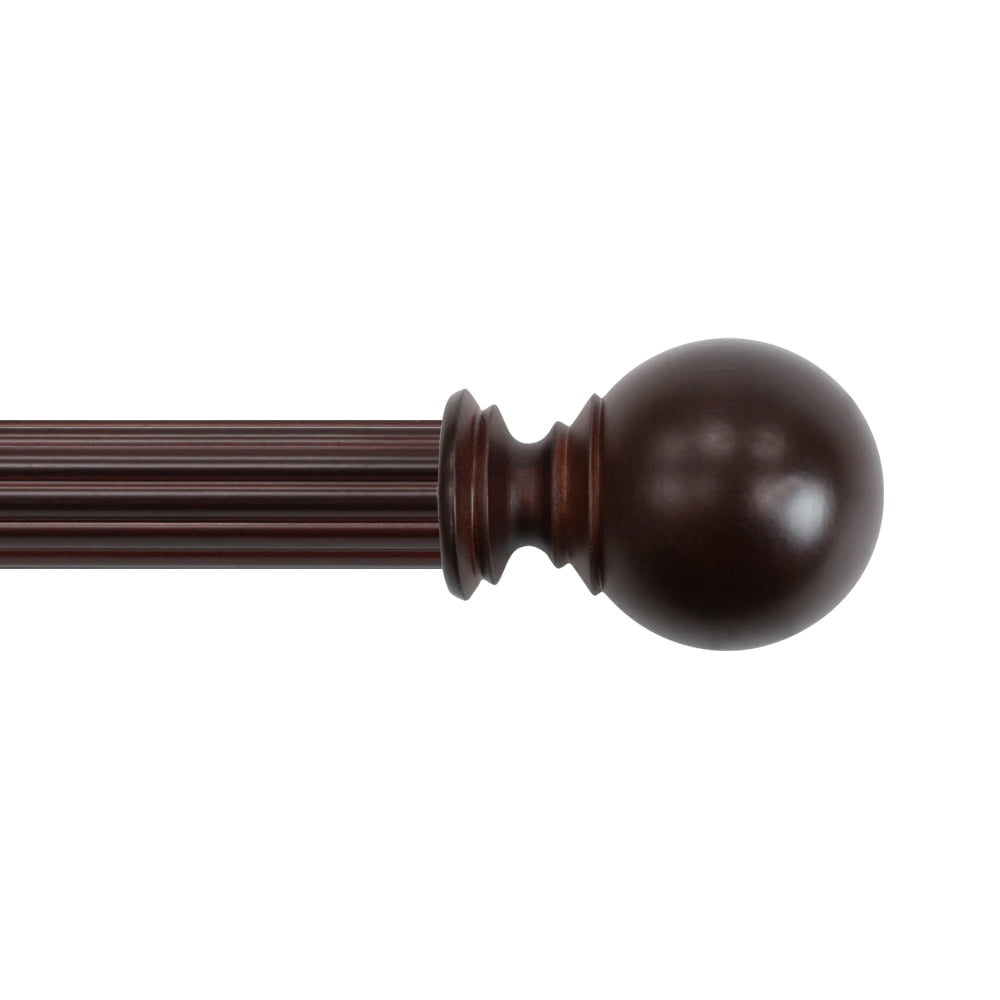 Wood Ball Finials in Ant Mahogany for 1-3/8" Wood Pole (2-Pack)