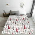 thumbnail image 5 of Throw Blanket Christmas Pine Tree White Winter Couch Blankets Plush Flannel Cover Lightweight Soft for Living Room Bed Sofa Travel Office Camping 40 x 50 Inch, 5 of 6
