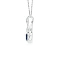 thumbnail image 2 of Angara Necklace - Natural Heart-Shaped Blue Sapphire Infinity Pendant Necklace in Platinum for Women (Size-5mm) | September Birthstone Jewelry, 2 of 10