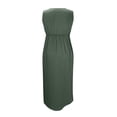 thumbnail image 4 of Xdegoge Wedding Guest Dresses for Women Ruched Draped Asymmetrical Sleeveless Deep V-Neck Cocktail Dress Tulip Hem Elegant Dresses Satin Formal Party, 4 of 6