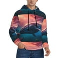 thumbnail image 2 of Naloa Sunshine Ocean Whale Men's Casual Hooded Collar Drawstring Hoodies Pullover Sweatshirts Casual Long Sleeve Shirts-4X-Large, 2 of 7