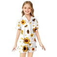 thumbnail image 2 of Girls' Festival Printed Silk Imitation Pajama Short Sleeve Set, 2 of 4