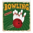 thumbnail image 3 of Ambesonne Vintage Shower Curtain, Bowling Strike Green, 69"Wx84"L, Multicolor, 3 of 5