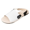 thumbnail image 1 of Bmisegm Women's Summer Round Head One Word Collocation Color Thick Sole Fashion Set Foot Large Size Roman Sandals Womens Sandals Summer White 7, 1 of 5