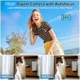 thumbnail image 4 of 4K 75MP Digital Camera for Photography, Autofocus Vlogging Camera with 18X Zoom, 3" Flip Screen, Compact Travel Camera for Teens, 32GB Card & Selfie Tripod,Pink, 4 of 9