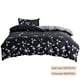 thumbnail image 3 of Set de fundas de edredón gris negro - Ropa de cama de microfibra suave lavada con cierre de botones y ataduras en las esquinas, tamaño individual de 3 piezas (53x79 in), 3 of 8