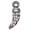 Black Nickel, variant on Silver Plated Small Crystal Lucky Tiger Tooth - Engraved Cor Cordium Heart Locket Necklace, 17.5"+2" Extender