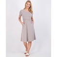 thumbnail image 5 of Real Essentials 3-Pack: Women's Midi Short Sleeve Soft T-Shirt Dress with Elastic Waist (Available in Plus Size), 5 of 6