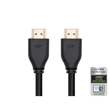 UPC: 0889028168684 | Monoprice 8K HDMI 2.1 Cable – 6 Feet – Black | Ultra High Speed  48Gbps  Compatible with Sony PS5 / Microsoft / Xbox Series X & Series S and More