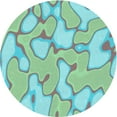 thumbnail image 1 of Ahgly Company Machine Washable Indoor Round Transitional Cadet Blue Green Area Rugs, 4' Round, 1 of 7