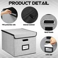 thumbnail image 4 of File Storage Box with Lid Hanging Office Document Organizer Metal Handle Legal Letter Size Foldable File Storage Bin, 4 of 7