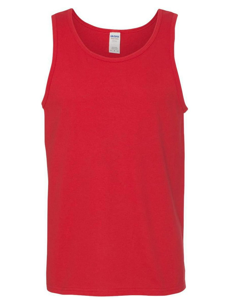 Gildan Heavy Cotton Tank Top, 5200, Red, XL, 100% Preshrunk Cotton