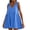 Blue, variant on WIZUTIZ Sundresses for Women Stylish Loose Fit High Rise Ruffled Pleated Solid Tank Dress Sleeveless V-Neck Vacation Dress for Ladies Mini Dress Stretchy Birthday Dress Gray