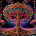 thumbnail image 2 of The Electric Elm Forest - Psychedelic Tree Canvas Wall Art, 2 of 2