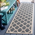 thumbnail image 4 of Safavieh Courtyard Amber Geometric Indoor/Outdoor Runner Rug, Anthracite/Beige, 2'3" x 10', 4 of 10