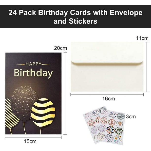 10x double carte de voeux avec enveloppe - Anniversaire - Joyeux  anniversaire - 11,5 x | bol
