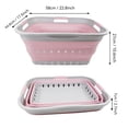 thumbnail image 2 of SAMMART Cesta plegable de plástico para la colada de 42 L (11 galones) – Contenedor/organizador de almacenamiento plegable – Tina de lavado portátil – Cesta/cesta para ahorrar espacio (gris/rosa pálid, 2 of 5