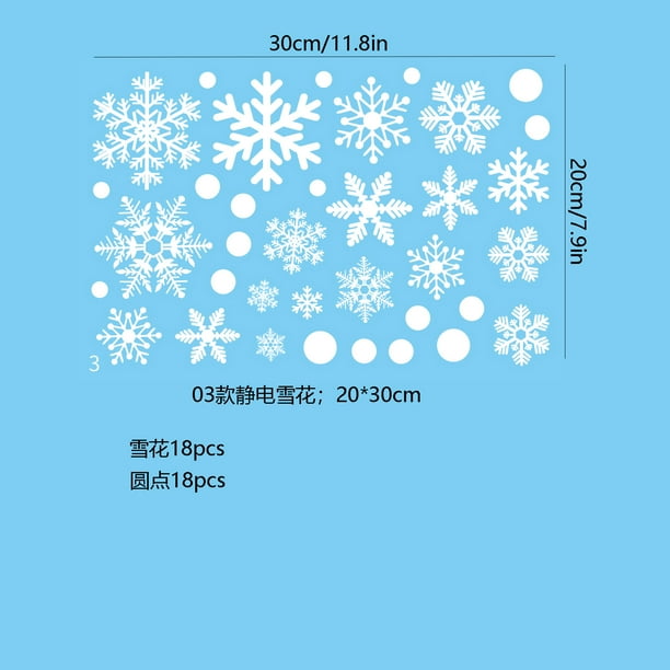 Nvzi 288 piezas/8 hojas de calcomanías de pared de copos de nieve navideños,suministros para fiestas navideñas para decoraciones de invierno, C