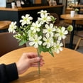 thumbnail image 4 of Artificial Daisies Bouquet with Accents, Faux Flower Vase Arrangement for Coffee Table Living Room Farmhouse Shelf Decor, Green, Ccwuwei, 4 of 6