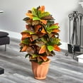 thumbnail image 2 of Nearly Natural 40in. Croton Artificial Plant in Terracotta Planter, Orange, 2 of 4
