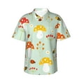 thumbnail image 2 of Xecao Mushroom Bee print Hawaiian shirt - a stylish short-sleeve button-down for men, perfect for casual beach and tropical outings., 2 of 9