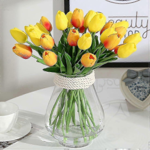 20 real touch artificial tulip flowers, fake tulip wedding bouquets