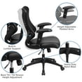 thumbnail image 6 of Flash Furniture High Back Designer Black Mesh Executive Swivel Ergonomic Office Chair with LeatherSoft Seat and Adjustable Arms, 6 of 13