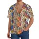 thumbnail image 1 of Balery Funny Dogs Family Camisa Casual de Manga Corta con Botones para Hombre, Texturizada, Estilo Cubano, para Playa, Verano-Medium, 1 of 5