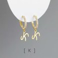 thumbnail image 2 of QQTDFG Sterling Silver Hoop Earrings with Initial Letter Alphabet Charm A-Z A4479-K-Silver, 2 of 2