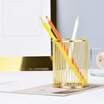 thumbnail image 2 of Clearance！Fdelink Pen Holder Stationery Pencil Storage Makeup Holder Organizer Pen Brush Metal Desk Office & Stationery Gold, 2 of 4