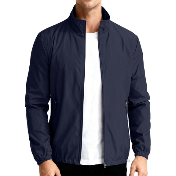 Nestiefly Rain Jacket Men Lightweight Raincoats with Hood Waterproof Windproof Windbreaker with Pockets for Outdoor Travel 2026 Dark Blue 5XL
