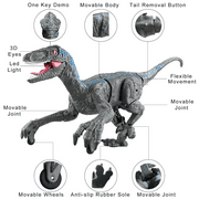 Remote Control Dinosaur Toy for Kids Ages 3-8, 18.1 inch RC Dino Robot with LED Lights, Walking Roaring Sound, Realistic Movement, Electronic Dinosaur Gift for Boys Girls Birthday Christmas