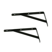 2PCS Rustproof Metal Shelves Shelf Bracket Support Corner Rack Supportor DIY Hardware - Black, 150x95x2mm