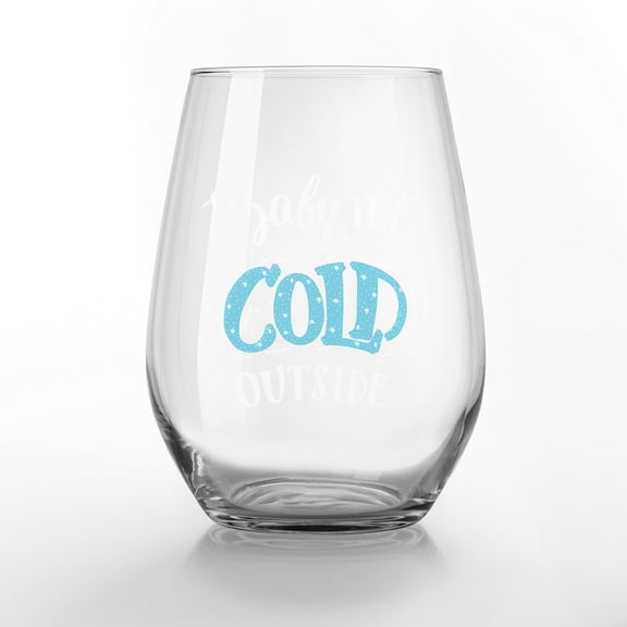 Creative Products Baby it's Cold Outside 15 oz. Printed Stemless Wine Glass