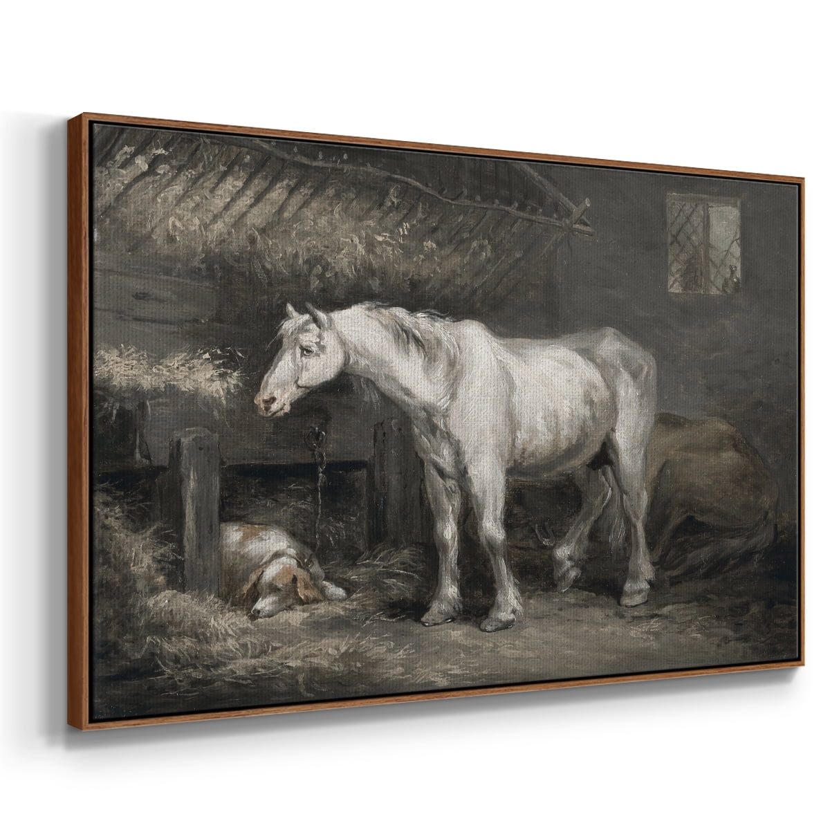 Vintage Animal Print-XLII By Wexford Home Framed in Walnut Wood Gallery Wrapped Canvas 17 in. x 25 in.
