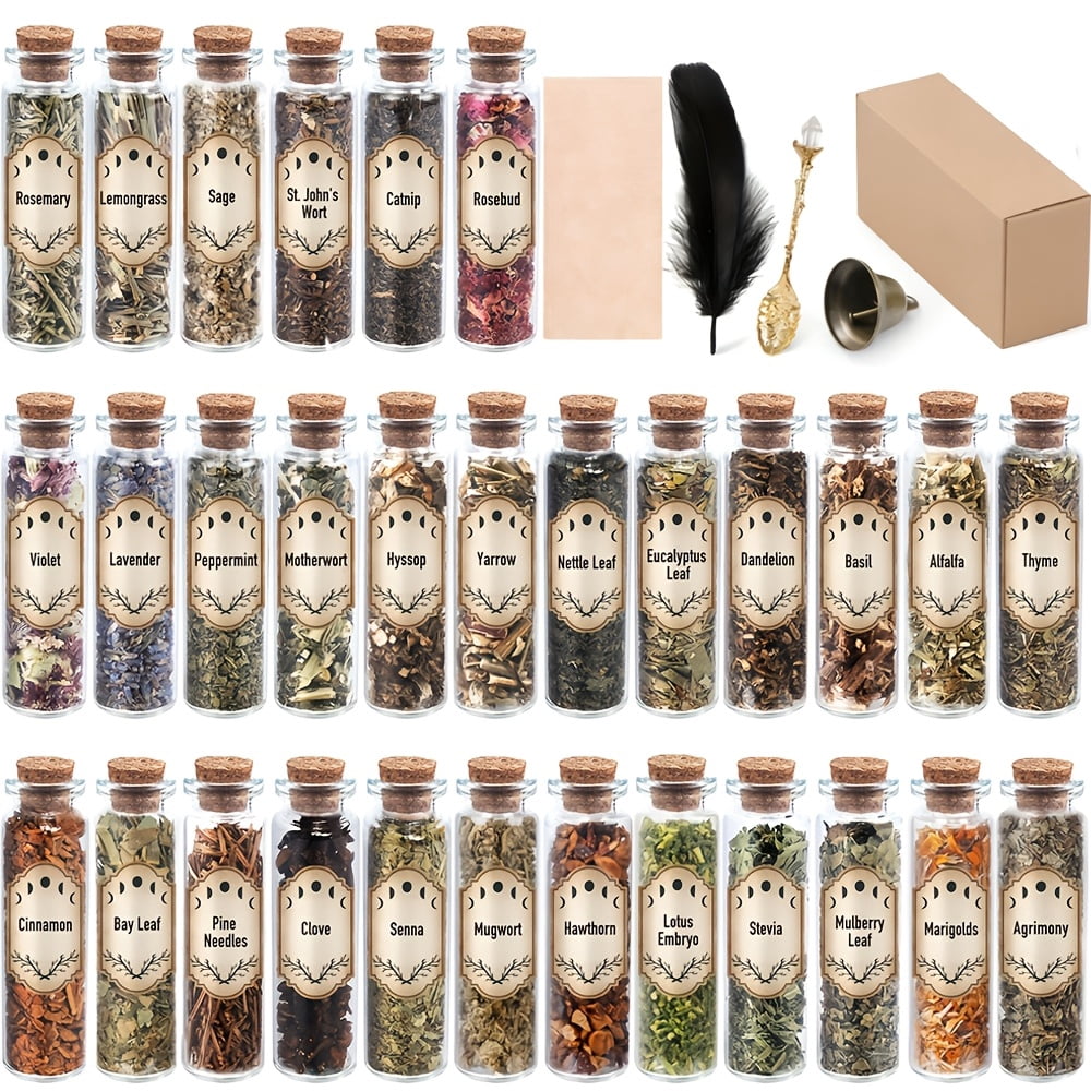 30-Piece Dried Herb & Flower Craft Kit, DIY Botanical Kit for Candle Making, Soap Making & Home Décor