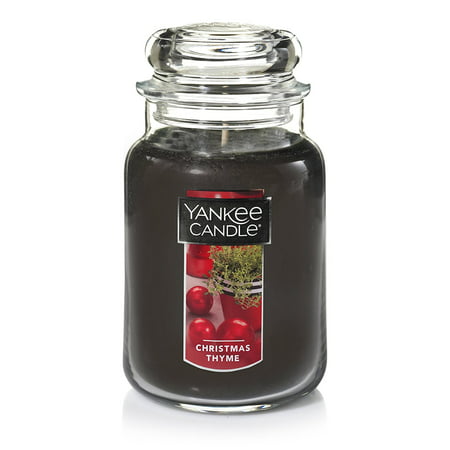Large Jar Candle, Christmas Thyme, Uplifting thyme and lemongrass mingle with heady sandalwood and musk in this festive holiday celebration By Yankee (Best Christmas Yankee Candle)