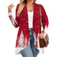 thumbnail image 6 of Women's Fall and Winter Fashion Casual Print Long Sleeve Mid-Length Cardigan Jacket, Christmas Theme for Holiday Season,Red,3XL, 6 of 6