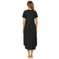 thumbnail image 3 of Avidlove Women's Short Sleeve Nightgown Long Nightshirts Pleated Sleep Dress Sleepwear with Pockets, 3 of 6