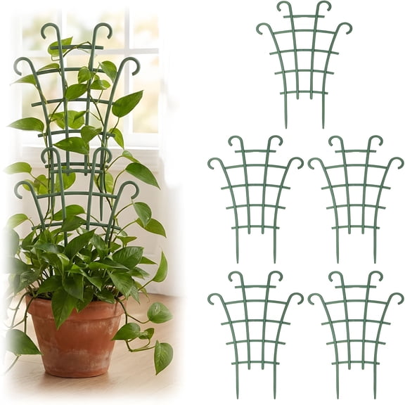 ACDANC 5 Pcs Trellis for Potted Plants, Stackable Plant Trellis for Climbing Plants Indoor, Small Plastic Support for Vine Ivy Hoya Houseplants Flower Plant Support