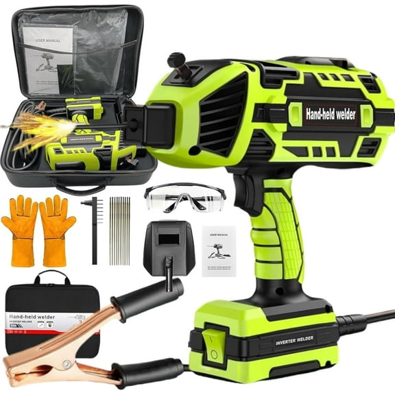 Saker Portable Welding Machine, 6 Gears 20-120A Portable Handheld Saker Welder, 110V Sakerplus Welder with IGBT Inverter for 1/16"-1/8" Welding Rods (Green)