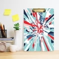 thumbnail image 5 of 12.5" x 9" Acrylic Clipboard with Silver Metal Clip Office and Classroom Essential White and Blue Geometric Background, 5 of 7