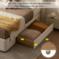 thumbnail image 4 of Luxurious Upholstered Wingback Storage Platform Bed with 60 inch High Headboard, Premium Linen, Dual Storage Drawers, and Sprung Slats-KING CREAM, 4 of 14