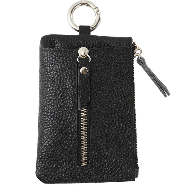 EeaseMX 1 monedero portátil multifuncional con cremallera para llaves, bolso de mano de cuero, monedero.