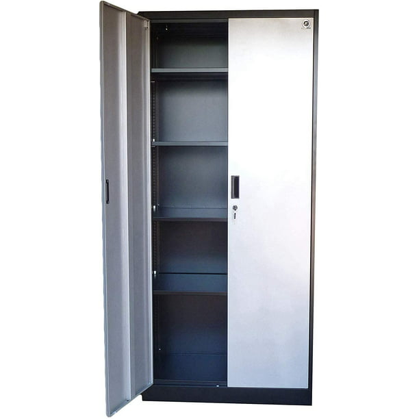 71 Tall Lockable Metal Cabinet 5, Steel Storage Cabinets With Doors And Shelves